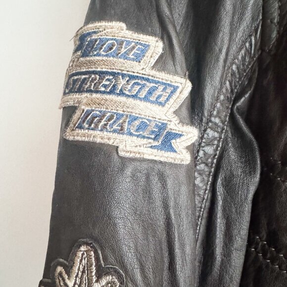 Wonder Woman Dark Brown Leather Fur Trim Pilot Jacket M - Picture 2 of 8